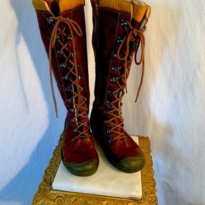 Keenfootwear vintage size 10 brown leather hook & eye lace up boot